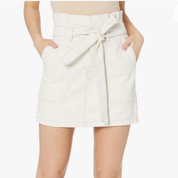 Free People Splendor in the Grass Paper Bag Skirt Oatmeal 12 - Picture 1 of 8